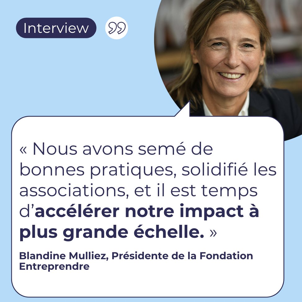Depuis 2008, la Fondation Entreprendre agit en faveur de la cause entrepreneuriale. À l'occasion de cet anniversaire, Blandine Mulliez, notre Présidente, revient sur ces 15 années de soutien et d'engagement aux côtés des associations👉 fondation-entreprendre.org/actualite/15-a…