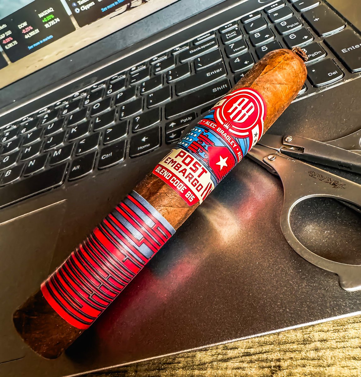 stogiedad's tweet photo. Doing a little work on the (chilly) porch, but I have my little heater going and I’m enjoying this @alecbradley #PostEmbargo B15 while I toil away.  Not so bad with a good #cigar!  #nowsmoking #CigarLife #CigarsOnX #BOTL https://t.co/Xj46nPskih