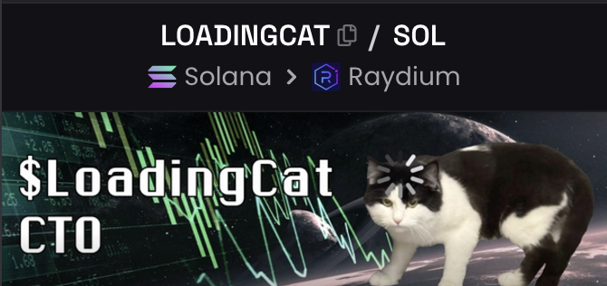 CryptoChad101's tweet photo. 🪙: $LOADINGCAT

✖️: https://t.co/FJYV0jYfS2
✈️: https://t.co/oDKxWXK3GA
🌐: https://t.co/CmwdE2iRl1

🚀: 1.8M

2WucrPWKrDoG8iogSpzKTy9yNaCQAbkb8Pf9Ge8NxZuD

🦅: https://t.co/taSjpFRAV8

#solana #memecoins #altcoins #bullrun #crypto https://t.co/UUKTFUz8l1