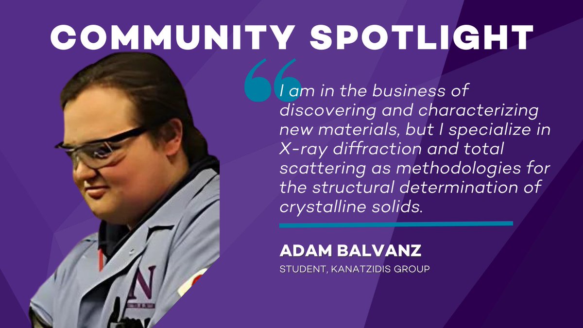 NUChemistry's tweet image. Meet Adam Balvanz👋
A third-year grad student in the Kanatzidis Group, he uses #xraydiffraction and total scattering to study crystalline solids. The state-of-the-art @imserc facilities were a key attraction when choosing #NUChemistry.

Learn about Adam ➡️bit.ly/adambalvanz