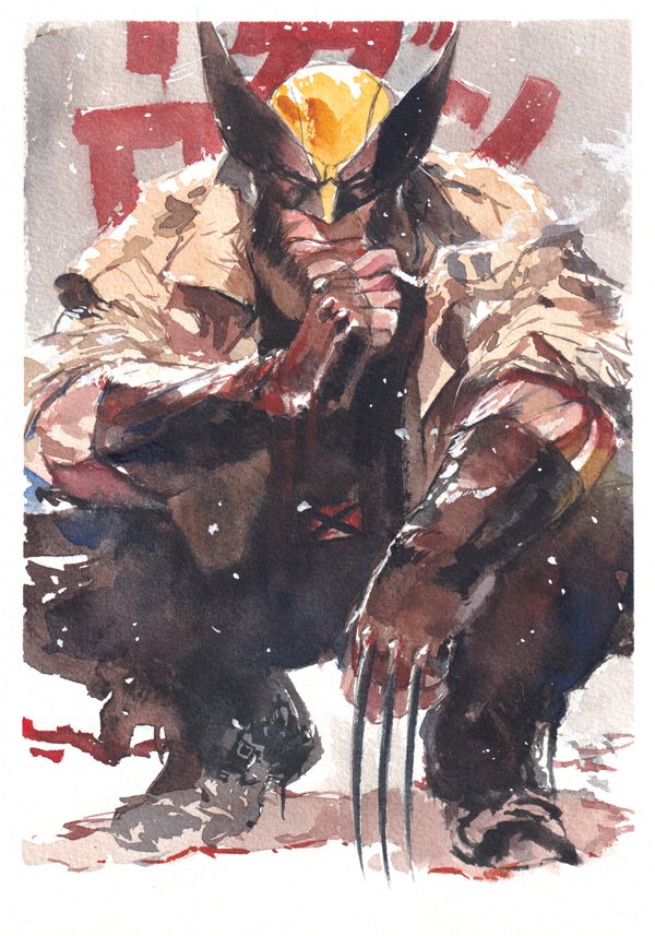 Itoscaresme's tweet photo. Cool guy's crouch in snow :_) #Wolverine #Batman 
A couple of recent watercolors! These I do at around 7x10in but am moving to A4 size for more detail soon.

https://t.co/thaFtCCOi5 for some of my originals and prints  

#watercolor #水彩 #水彩画 #art #watercolor #comics #painting #dc #marvel
