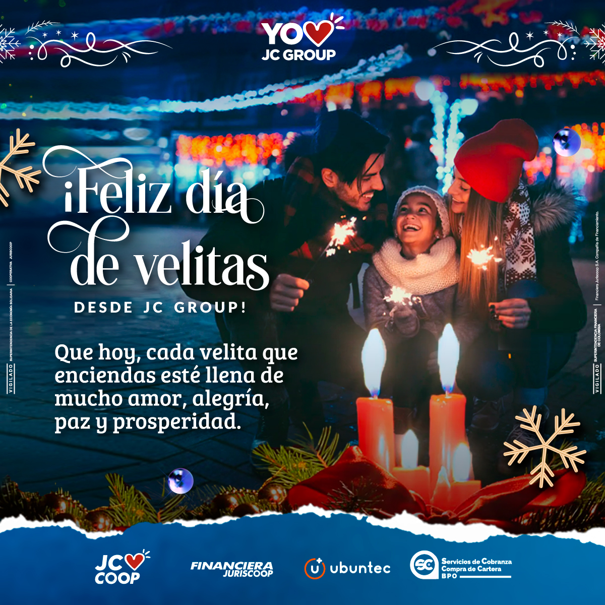 Grupo_Juriscoop's tweet photo. ¡Feliz día de velitas a todos! ❤🕯🕯
Que todos sus hogares se iluminen con fe y amor ✨
#YoAmoJCGroup https://t.co/UHBzzd2aOd