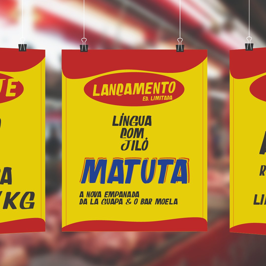 La Guapa e Bar Moela apresentam a MATUTA 🥟🔥

Nos unimos ao bar mais amado de SP para criar uma empanada exclusiva e cheia de personalidade. A MATUTA traz o recheio de Língua com Jiló, um clássico da culinária de boteco. 

Disponível por tempo limitado. Vem experimentar!