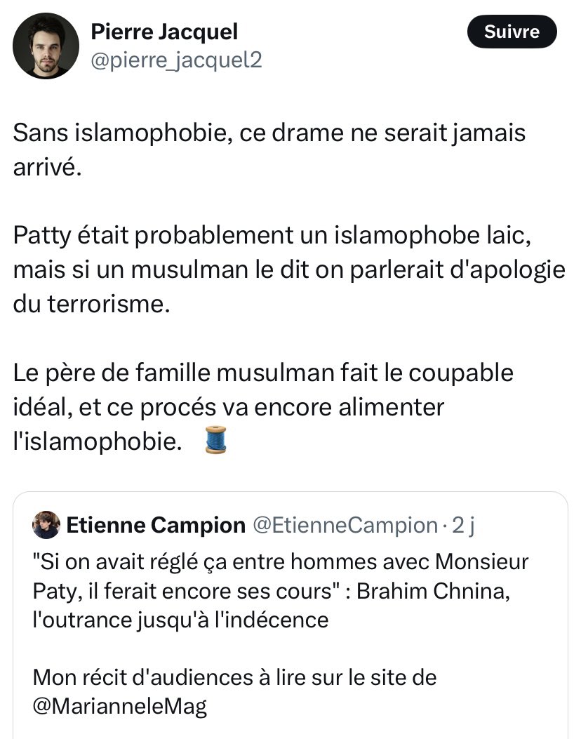 🔴 La sœur de Samuel Paty, Mickaëlle Paty, annonce avoir porté plainte aujourd’hui pour apologie du terrorisme contre ce doctorant de la Sorbonne, suite à ses tweets qui ont suscité une large indignation ici-même.