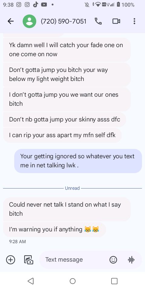 3misskoko3's tweet photo. Only a little of what my daughter is going through!! BULLYING AND CYBER BULLYING IS NOT OK!!! @FBI @DenverPolice @FoxNews @ABC @cnnbrk https://t.co/OK5H79YsWB