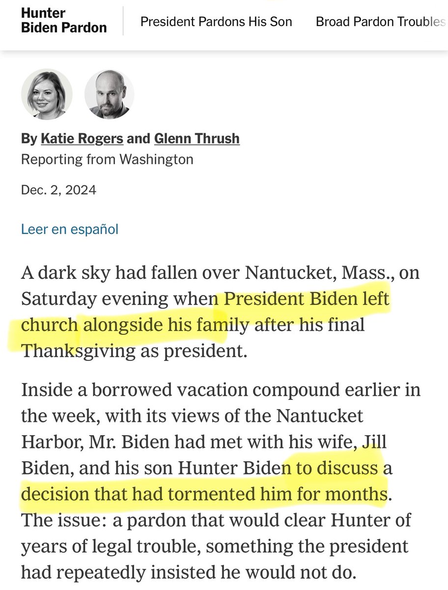 DrewHolden360's tweet photo. NYT on Trump’s pardon // NYT on Biden’s https://t.co/UzeWUryhLE