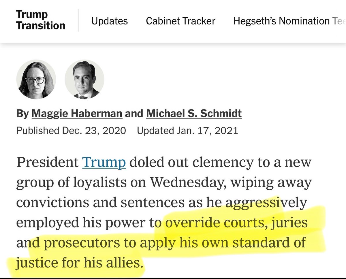 DrewHolden360's tweet photo. NYT on Trump’s pardon // NYT on Biden’s https://t.co/UzeWUryhLE