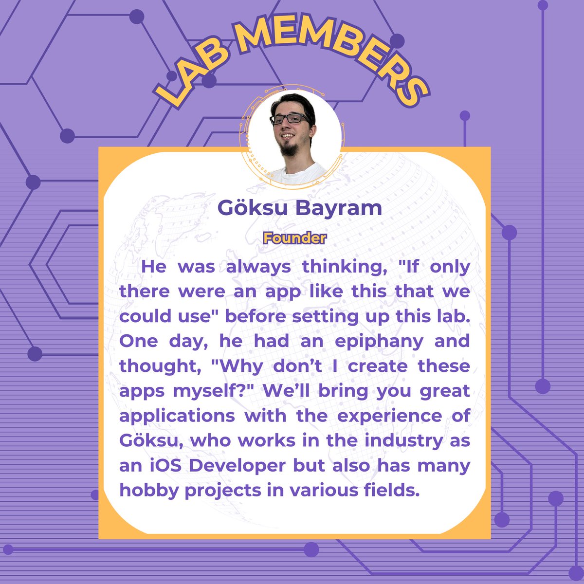 VitoLabsco's tweet photo. Let us introduce you to the members of https://t.co/4O0OgsMBEh!
Today's guest is our founder and iOS developer, Göksu Bayram.
#tech #software #mobile #app #mobileapp #website #ios #iosdeveloper #android #androiddeveloper #company #startup #react #frontend #backend #appdevelopment https://t.co/BtRAglIFlW