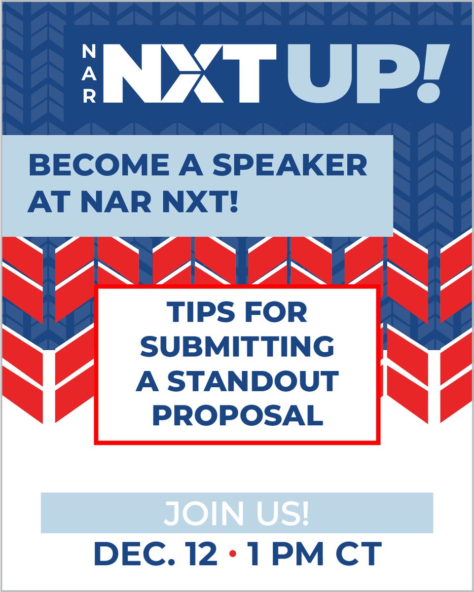 Have a fresh perspective on real estate trends, growth, or best practices? NAR NXT, The REALTOR® Experience is looking for passionate speakers to shape the future of the industry. Take your knowledge from behind the scenes to the spotlight! Register today! bit.ly/4gioUFH