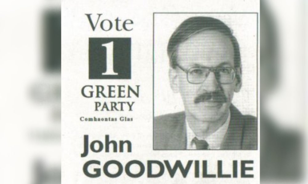 We are deeply saddened today to hear of the loss of John Goodwillie. 

John was a dedicated campaigner and an institution in the party. He worked tirelessly behind the scenes to advance the party’s principles and will be hugely missed.

Ar dheis Dé go raibh a anam dílis.