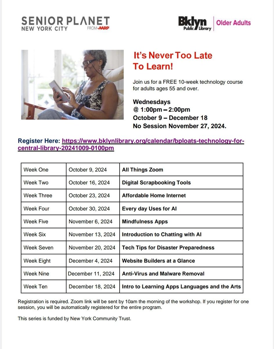 AMLesterChangNY's tweet image. Brooklyn Public Library&apos;s Technology for All initiative provides free access to devices, internet, and digital skills training, bridging the gap in our community&apos;s digital divide. Learn, grow, and thrive with BPL!
#technology4all