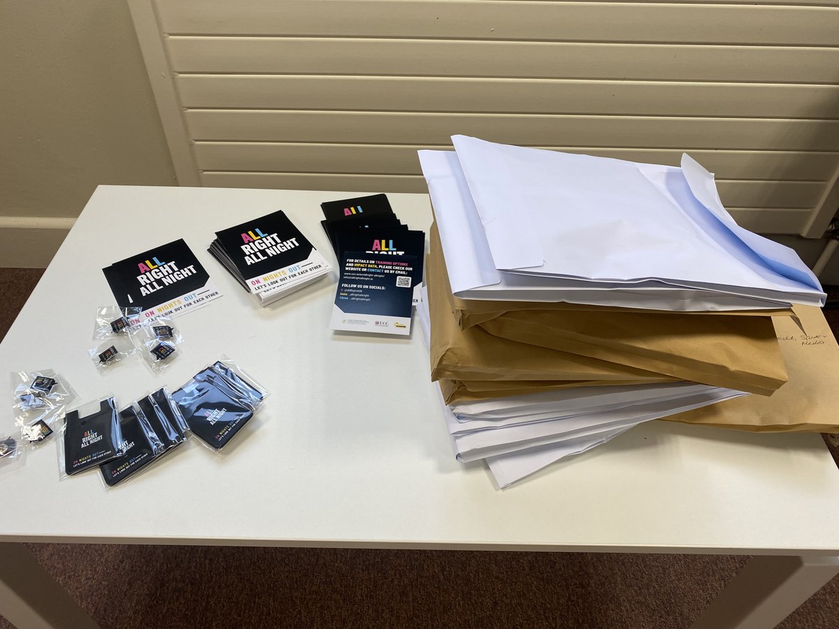 AllRightAllN's tweet photo. Merch on it's way to the secondary school staff who recently attended facilitator training to deliver the All Right All Night programme at their school. 
Interested in this training for your school or sports/ youth club? 👇
https://t.co/fbZqT6xCnC https://t.co/My8CCSGXU8