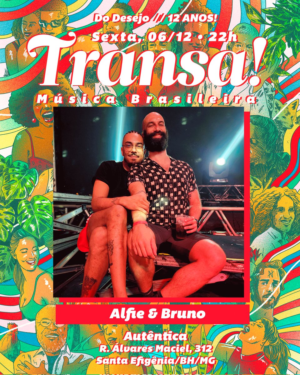 transafesta's tweet photo. Sexta, 06/12, 22h na @autentica_bh tem aniversário de 12 anos da Transa! Música Brasileira! Show com banda @truckdodesejo e discotecagem com os criadores da festa @carrodemensagem &amp; @amplis BORA DANÇAR, INGRESSOS https://t.co/WEN9dtcO50 https://t.co/iAVn4uMstm