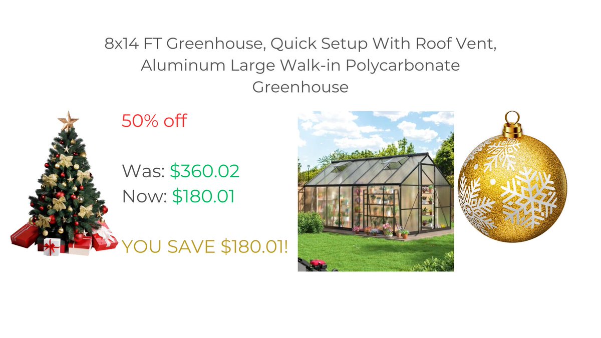 JonArauzo's tweet image. Click here:

s.click.aliexpress.com/e/_Del83Vf

#greenhouse #roofvent #polycarbonate #aluminum #walkin #product #discount #aliexpress #shopping