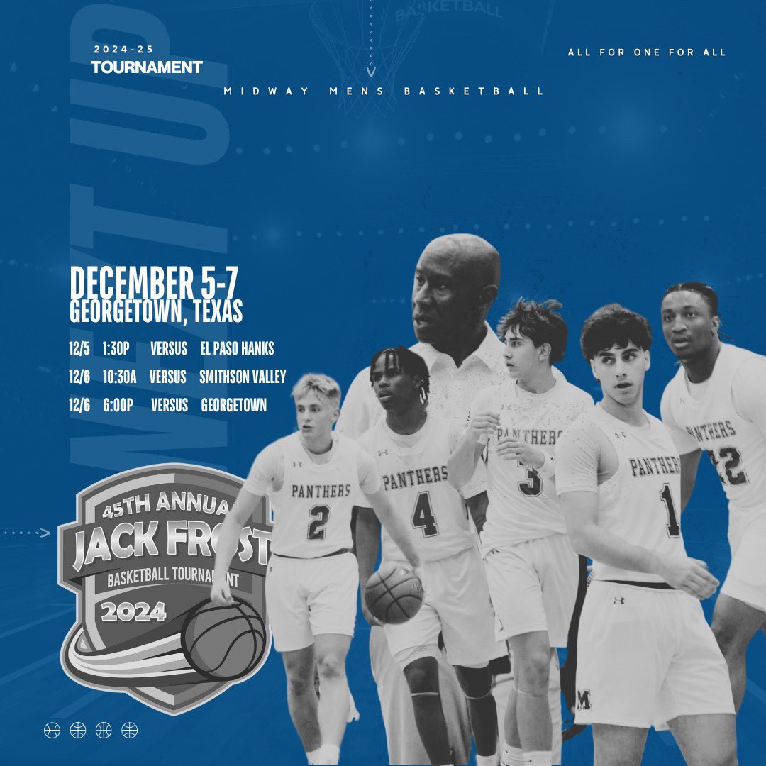 midway_hoops's tweet photo. We are in Georgetown,TX  this weekend at The 45th Annual @jackfrosttournament. Be on the lookout for updates through Saturday 

Today we play El Paso Hanks at 1:30pm 

DO WHAT WE DO! Let’s Go To Work!
#5OB #All4One4All #DWWD 
#PantherHoops #PantherNation l https://t.co/qpDLwQciWc