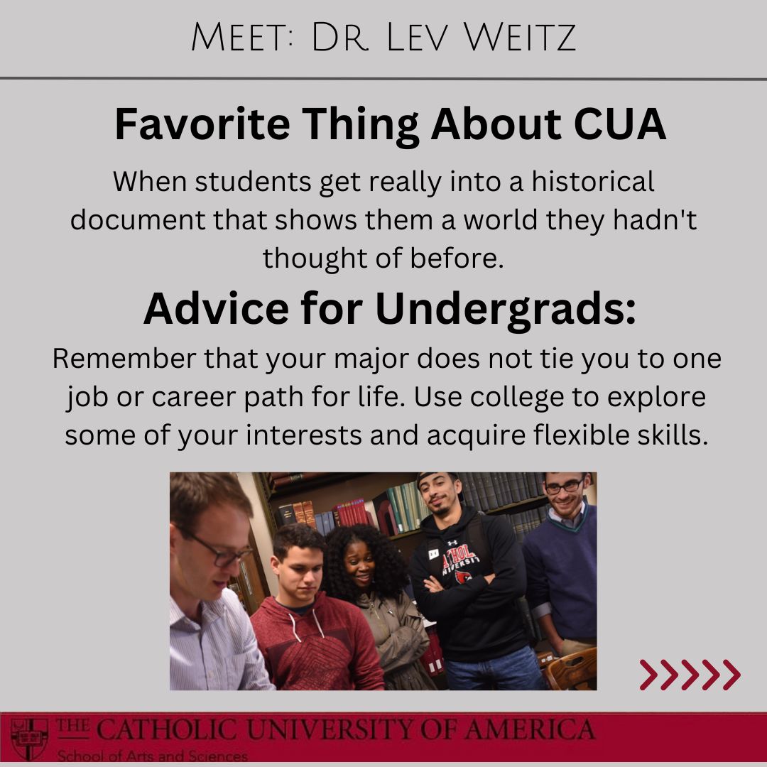 CUArtSci's tweet image. #FacultyHighlight: Meet Dr. Weitz! Dr. Weitz is a professor of History and Director of the Islamic World Studies program. He recently gave a lecture and two workshops about his recent research at Princeton University.

#CatholicUniversity #ThisIsCatholicU @CatholicUHist