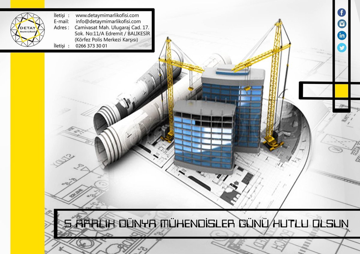 detailproject's tweet photo. 5 Aralık Dünya Mühendisler Günü Kutlu Olsun https://t.co/yBg93myWFk