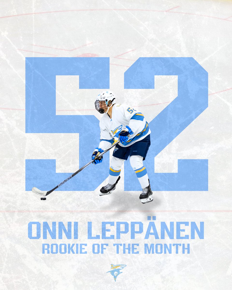 LIUMHockey's tweet photo. ROOKIE SZN🙌🏻 Forward Onni Leppänen has been named NCAA Division I’s Independent Rookie of the Month! 

Tap the link in our bio to read more about how the Helsinki native has registered at least one point in each of his first five games at LIU. https://t.co/U7WHd461pT