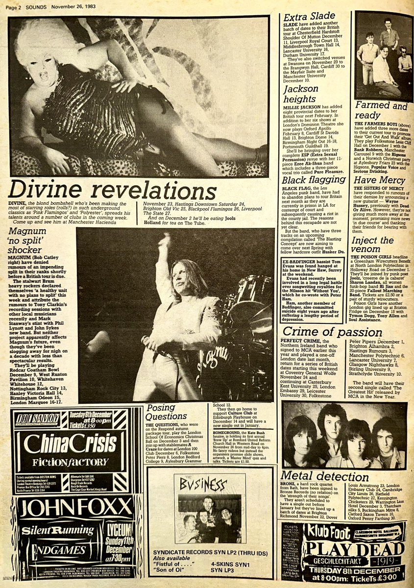 ZoundsAbound's tweet photo. In the News, Tom Evans, former @Badfinger_Offcl bass player was found dead at home, 8 years after former band mate Peter Ham tragically took his own life.
#JohnVerity denies he is joining up with #MSG & will tour with his own band shortly
@MW_Schenker
Sounds Nov 26th 1983 https://t.co/VQ9oIqk4xM