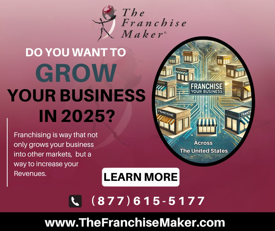 TheFranMaker's tweet photo. 🚀 Ready to take your business to the next level by franchising?

We simplify the process, help you expand and grow. Start planning your GROWTH strategy for 2025 today!

👉Learn more: https://t.co/4Cs7Lpbxxw

#BusinessOwner #FranchiseYourBusiness #BusinessGrowth #Entrepreneurship https://t.co/biXXO0Lp7v