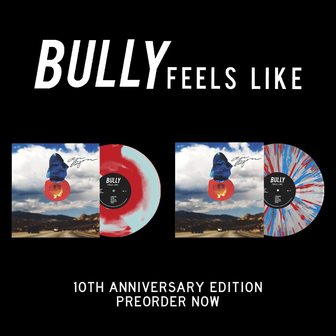Bully's tweet image. 10 years of Feels Like is coming up 🥲 The vinyl is finally going to be pressed again for the 1st time in a very long time. Two new variants are available for preorder now (out Feb 21): 10atoms.com/Bully-Merch

Thank you for sticking around &amp;amp; showing support all of these years ❤️