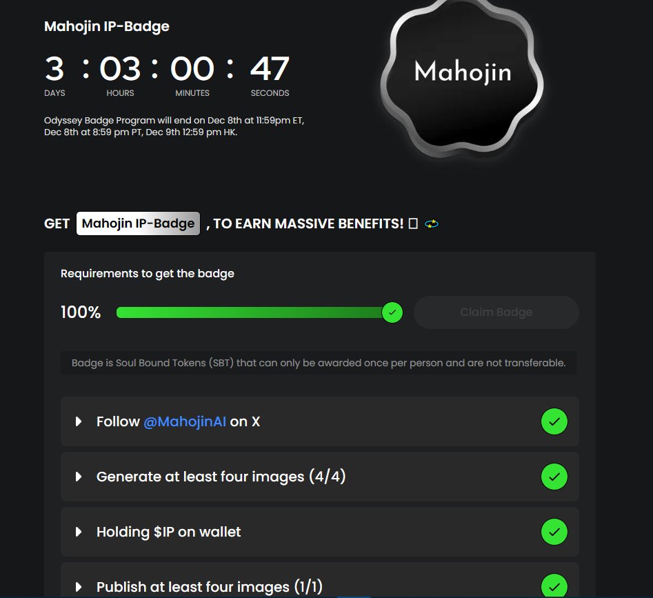 VikingBeserker's tweet photo. @mahojinAI @StoryProtocol i cant mint badge, pls tell me how to fix it  @mahojinAI https://t.co/3YLbMIWTRa