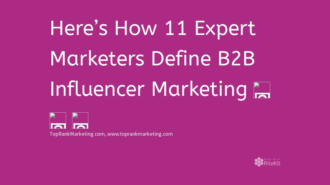 95Freedom95's tweet photo. Here’s How 11 #ExpertMarketers #Define B2B Influencer Marketing – TopRank® Marketing 👸 📣 📢 https://t.co/UTX7WjkK3w via @toprank #quote https://t.co/z42Ri5u6J5