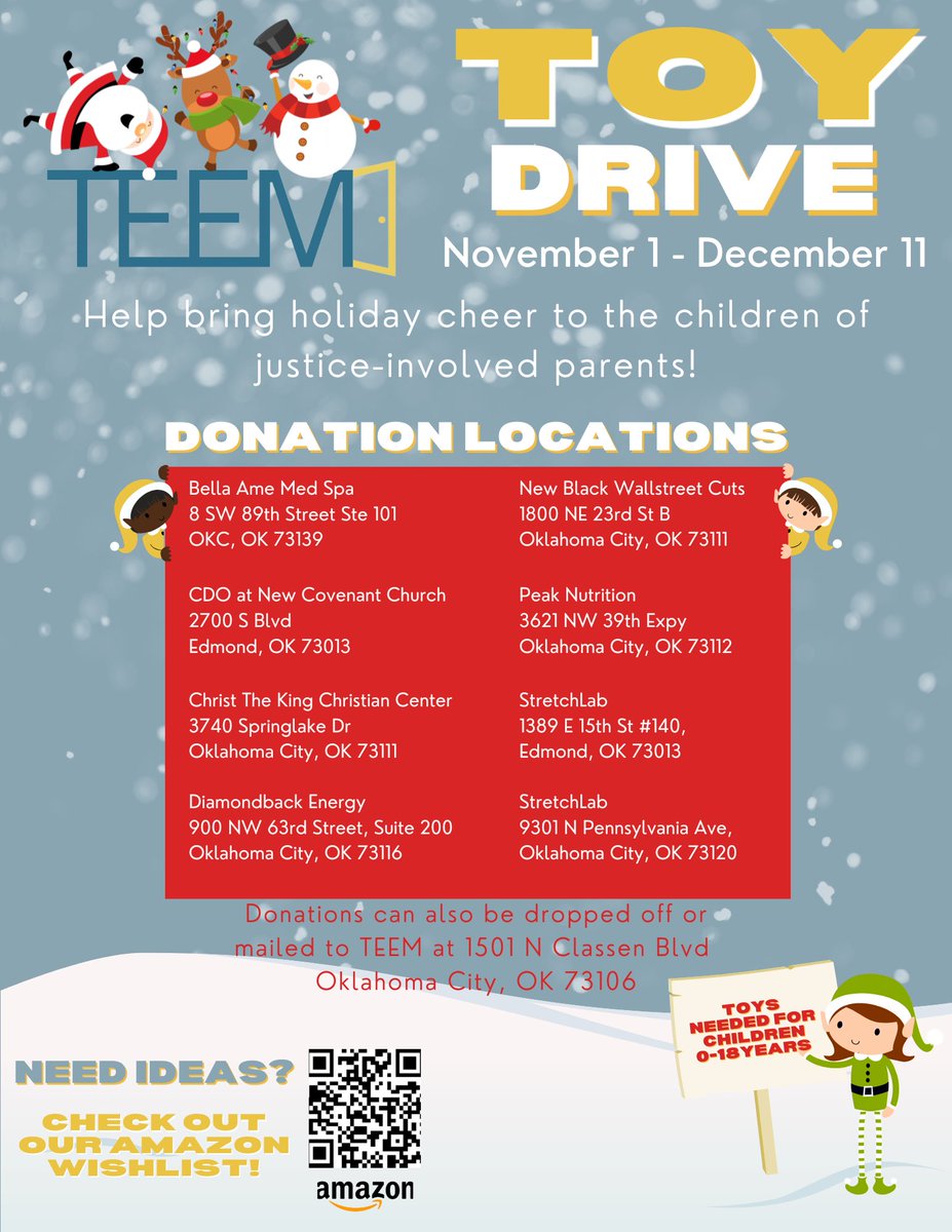 teemokc's tweet photo. It’s not too late to make a difference! Our Toy Drive is still going strong, and you have until December 12th to help us spread holiday cheer. 🧸🎁

Together, we can make this holiday season magical for kids in our community. ❤️🎄#TEEMToyDrive #HolidayGiving #SpreadJoy https://t.co/TMMGJa94GU