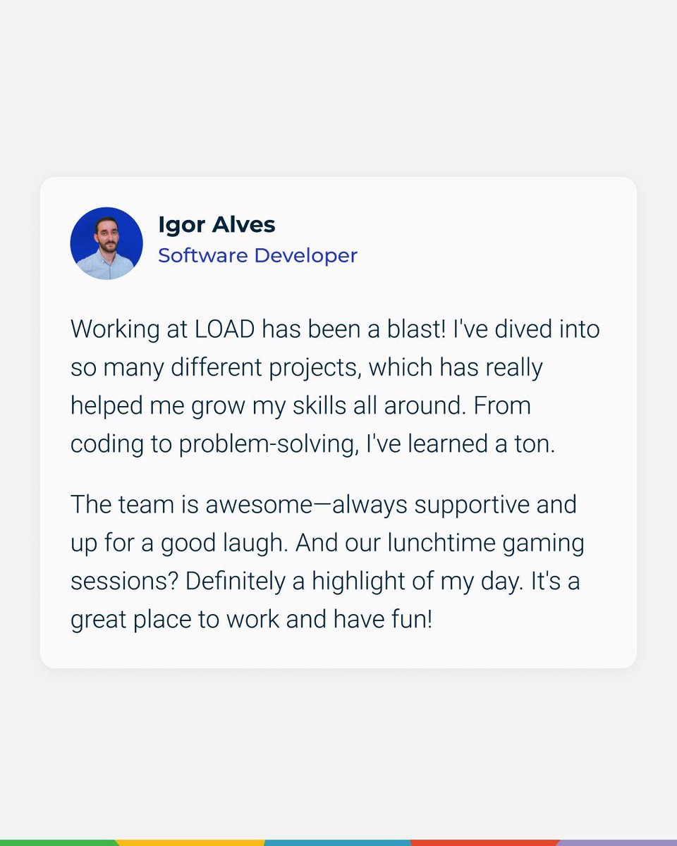 At LOAD, growth and fun go hand in hand. 🤝✨

We’re proud that our team members thrive in an environment that encourages learning and collaboration. 🔥

Here’s to building a workplace where learning, innovation, and fun come together seamlessly. 🚀

🔴  load.digital