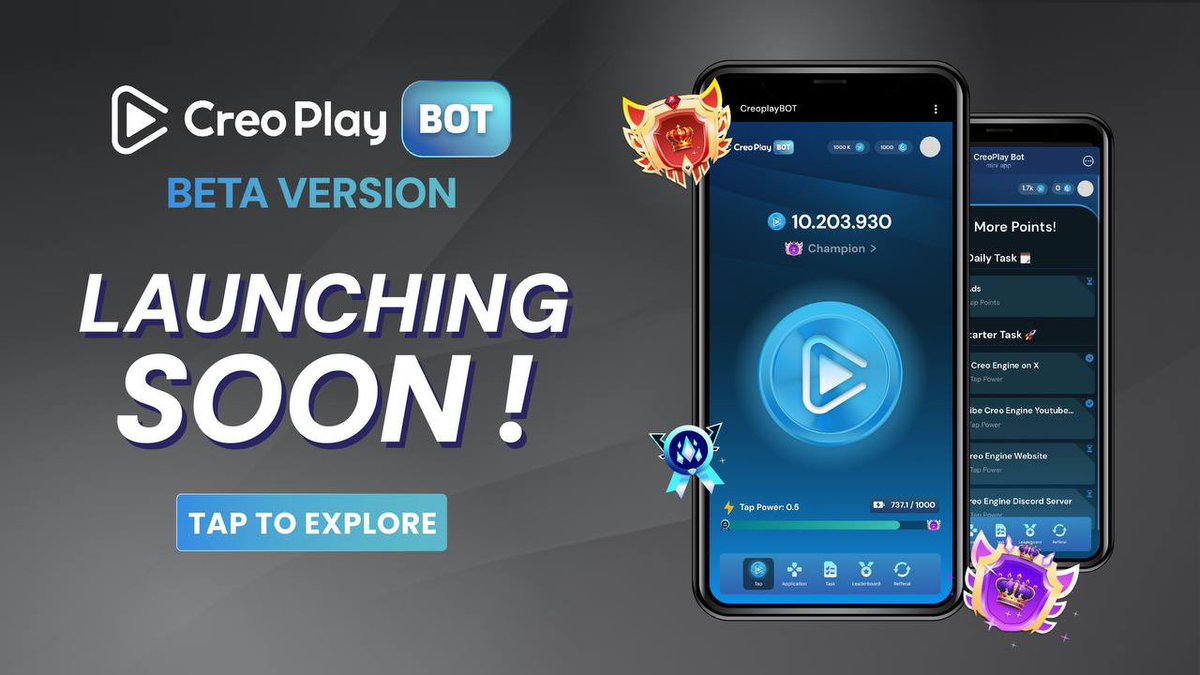 𝐓𝐎𝐌𝐎𝐑𝐑𝐎𝐖'𝐒 𝐓𝐇𝐄 𝐃𝐀𝐘: 𝐂𝐫𝐞𝐨𝐏𝐥𝐚𝐲 𝐁𝐨𝐭 𝐁𝐞𝐭𝐚 𝐋𝐚𝐮𝐧𝐜𝐡𝐢𝐧𝐠

The $CREO Telegram community is buzzing with anticipation, and the wait is almost over!

Since we introduced the CreoPlay Bot, the excitement has been nonstop—and we’re here to deliver.

The