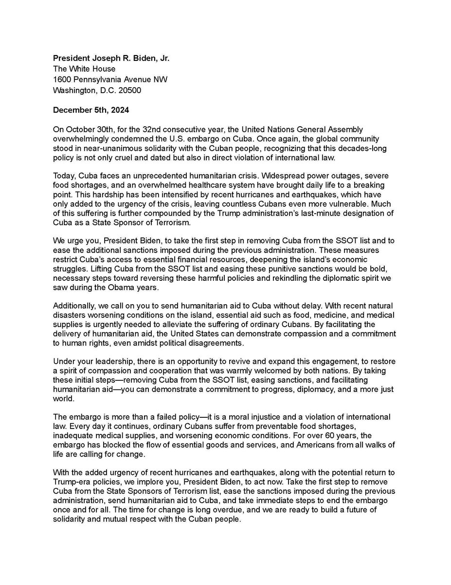 dsa_intl_comm's tweet image. 🚨 Over 50 elected officials, labor leaders, and solidarity organizations nationwide are calling on @POTUS to remove Cuba from the State Sponsors of Terrorism list, ease Trump-era sanctions, and send humanitarian aid. It’s time to act. international.dsausa.org/cuba-solidarit…