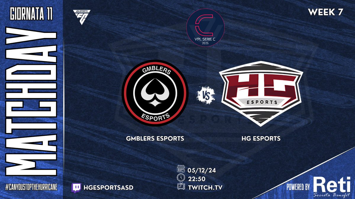HGEsportsASD's tweet photo. ⚽️Matchday🏟️
🏆 VPL Serie C
🆚#GMBLERS_ ⏰22:50
🖥️ https://t.co/Hv9GrFRKLN
🏆LNPC Serei A
🆚#FCBarcellini ⏰ 23:20
🖥️ https://t.co/Hv9GrFRKLN
#EAFC25 #CanYouStopTheHurricane https://t.co/ILBoWxYokd