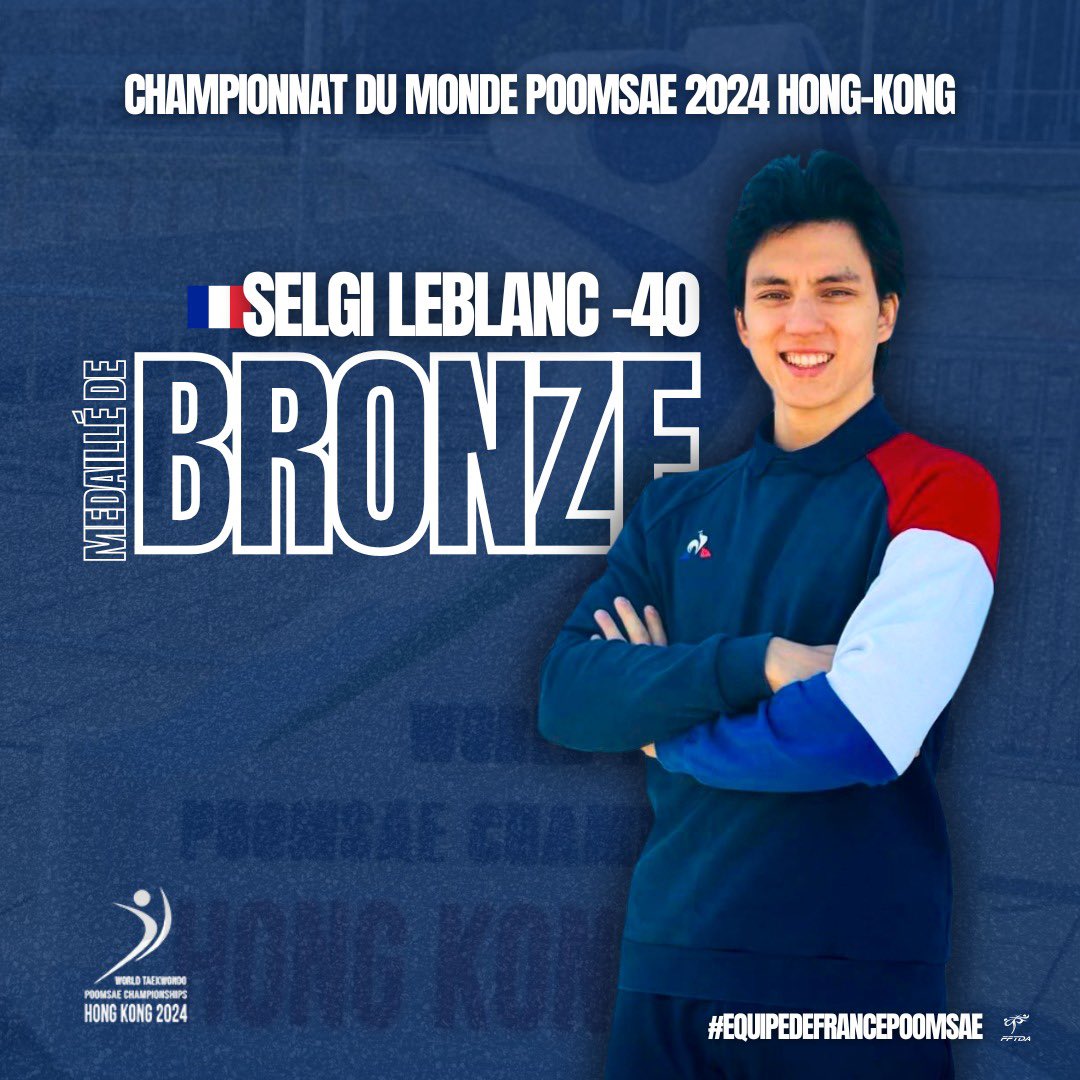 Championnats du Monde Poomsae 2024 : Une médaille de bronze pour Selgi LEBLANC ! 🇫🇷 

 👉 fftda.fr/fr/3/id/4496