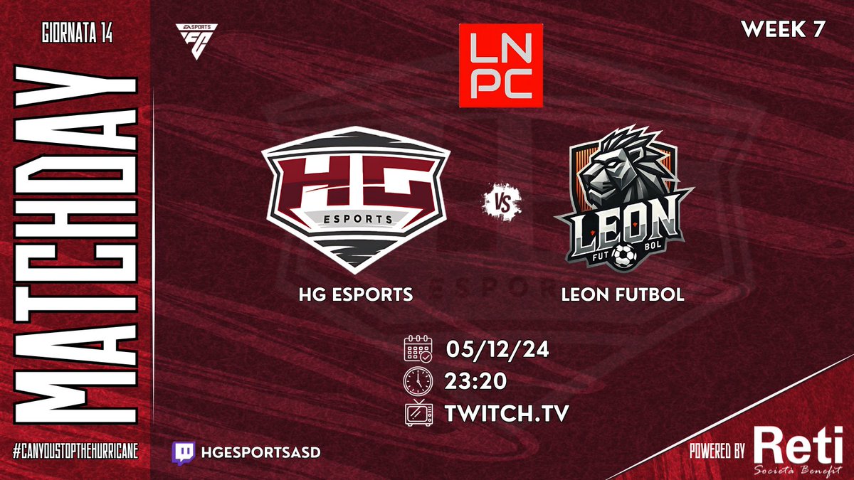 HGEsportsASD's tweet photo. ⚽️Matchday🏟️
🏆 VPL Serie C
🆚#GMBLERS_ ⏰22:50
🖥️ https://t.co/Hv9GrFRKLN
🏆LNPC Serei A
🆚#FCBarcellini ⏰ 23:20
🖥️ https://t.co/Hv9GrFRKLN
#EAFC25 #CanYouStopTheHurricane https://t.co/ILBoWxYokd