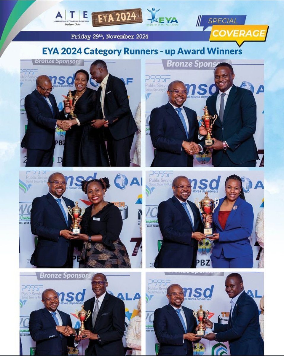 ATE_Tanzania's tweet photo. Delighted to share the special l coverage on the Employer of the Year (EYA) 2024 award giving ceremony.
ATE once again, thanks Members for their participation and support towards EYA 2024. Continue to follow ATE for more updates.
#EYA2024
#Dress2IMPRESS
#OLDisGOLD
#Back2the70' https://t.co/NitdoahRnB