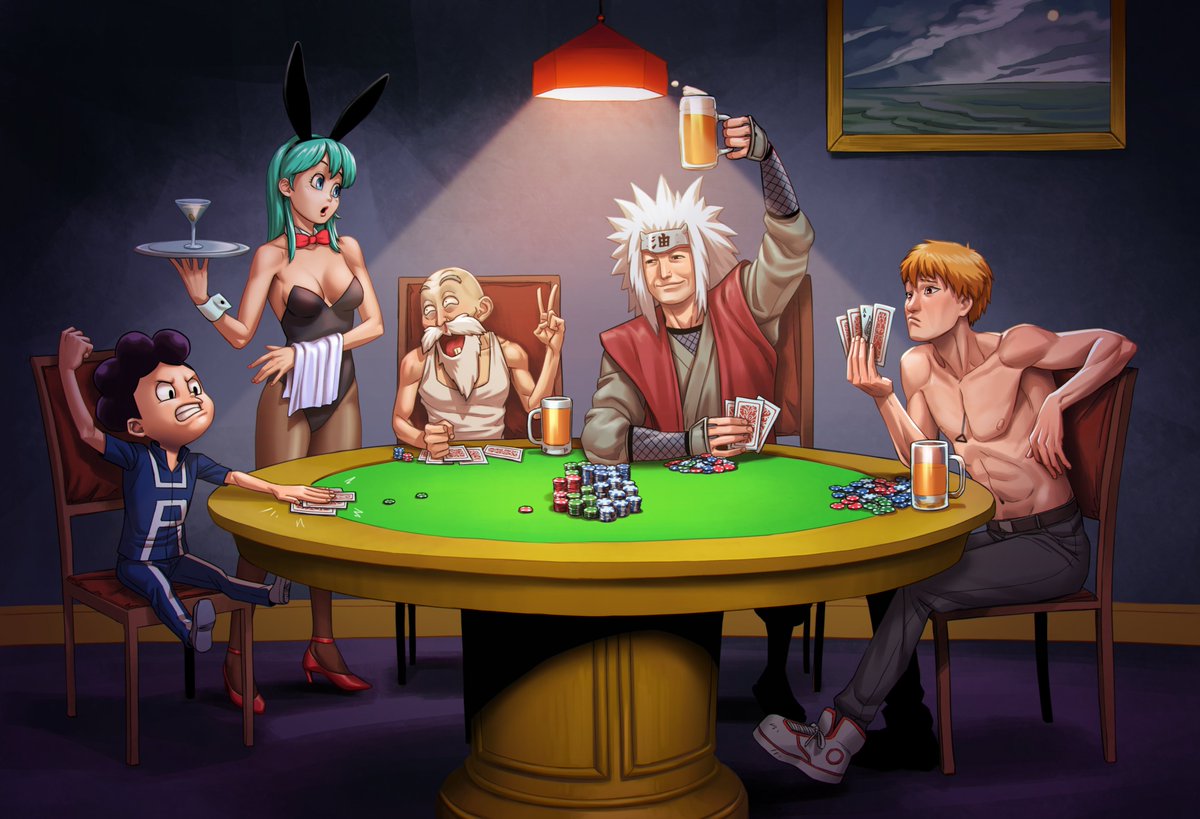 ShanghaiSix's tweet photo. Luiz is a fantastic artist and the rare blend of the Big Three: highly affordable, very fast, and great quality. Also very responsive to communication as well. Top tier online artist and one I regularly go to for @StackUpDotOrg artwork (and one I call "Anime Pervs Playing Poker") https://t.co/bIUk4mKMQM