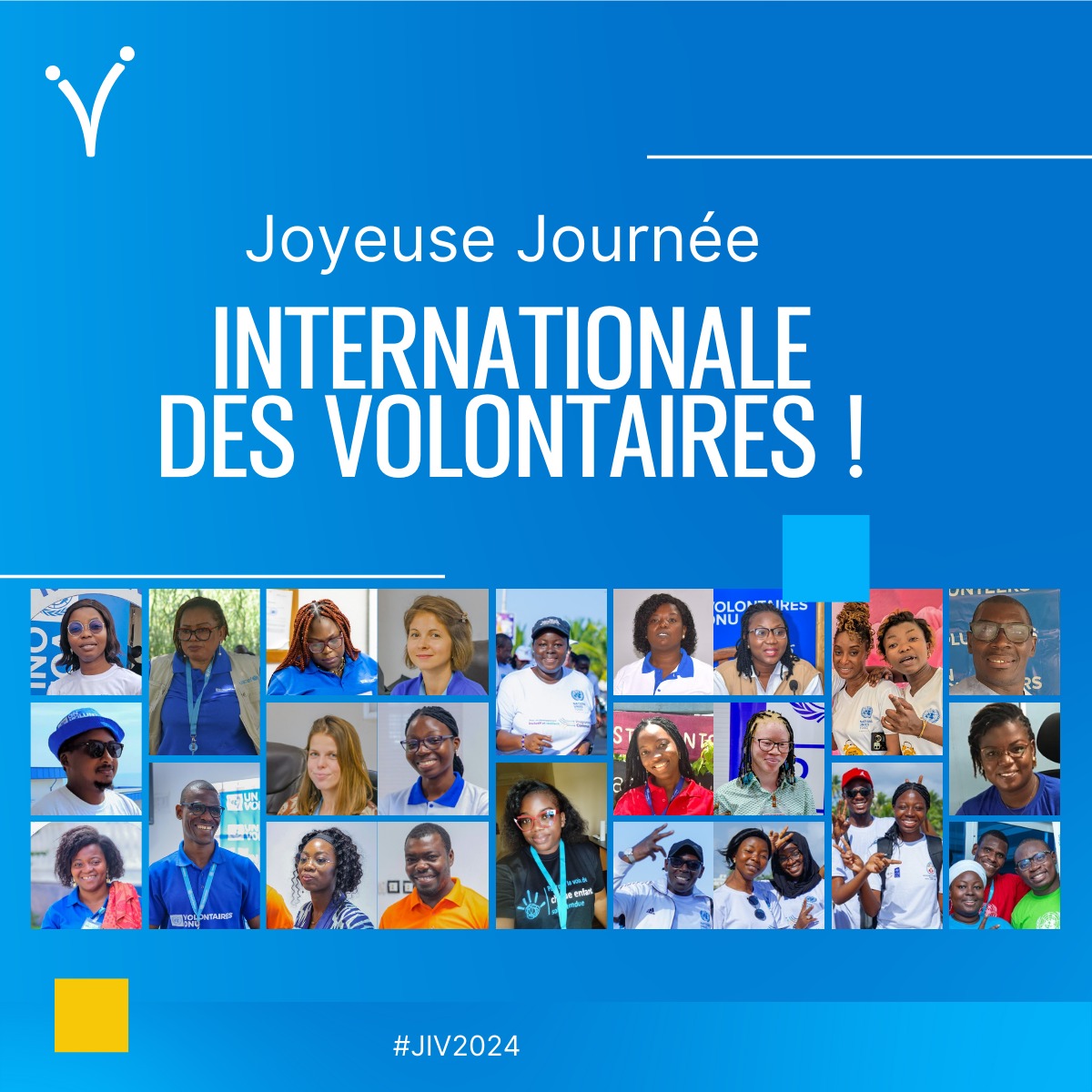 #JIV2024: Magnifions l'esprit du volontariat promu aux niveaux local, national et international ainsi que les contributions des volontaires à l'atteinte des Objectifs du Développement Durable #ODD.
le monde d'espoir et d'action !