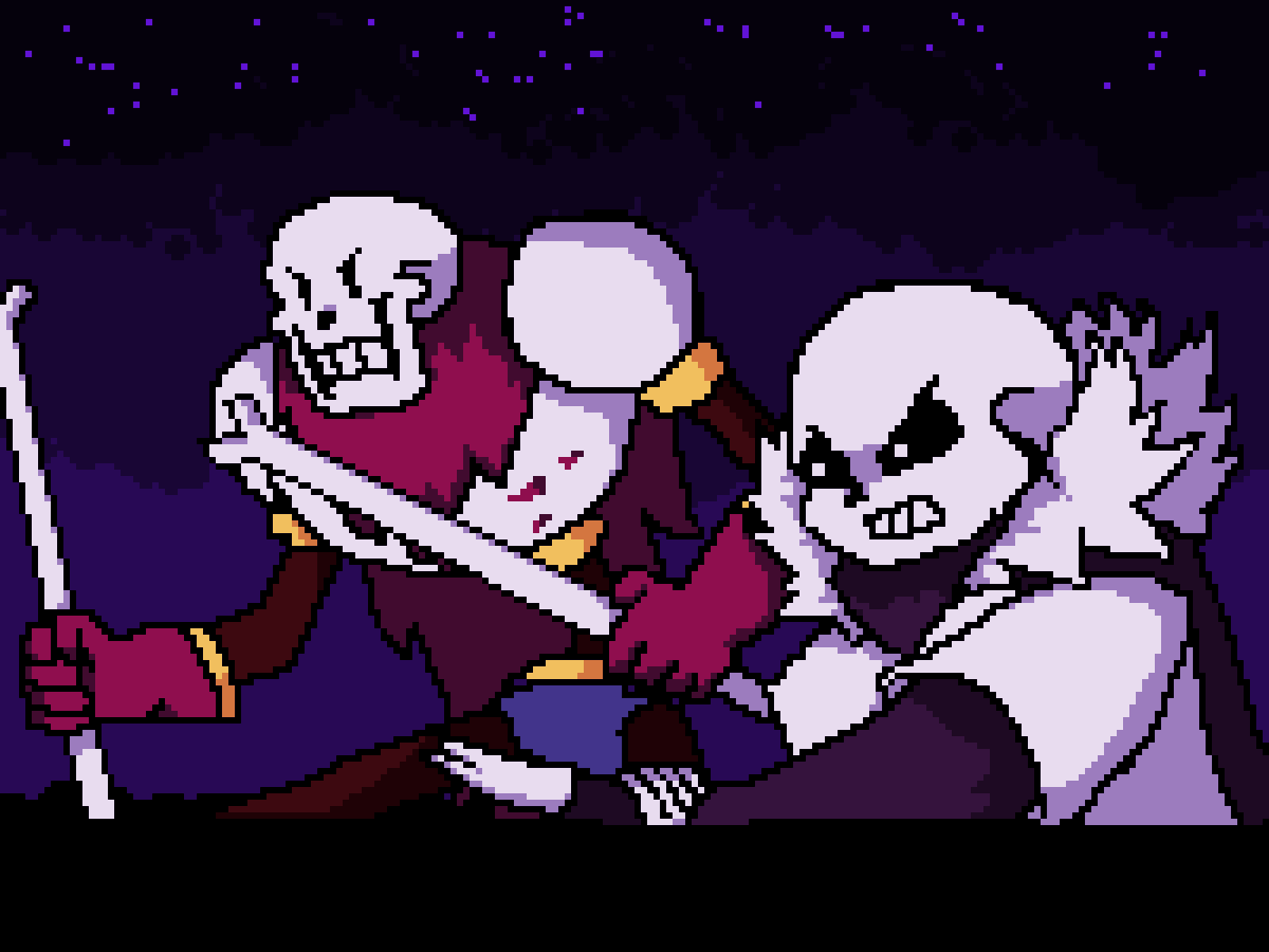 PixelCharalex's tweet photo. CROSS AND PAPS scene in UNDERVERSE!
SPEEDPAINT: https://t.co/YgpiD3yJk8

#undertale #deltarune #underverse #sans #papyrus #pixelart https://t.co/Gq1Dj3CU7N