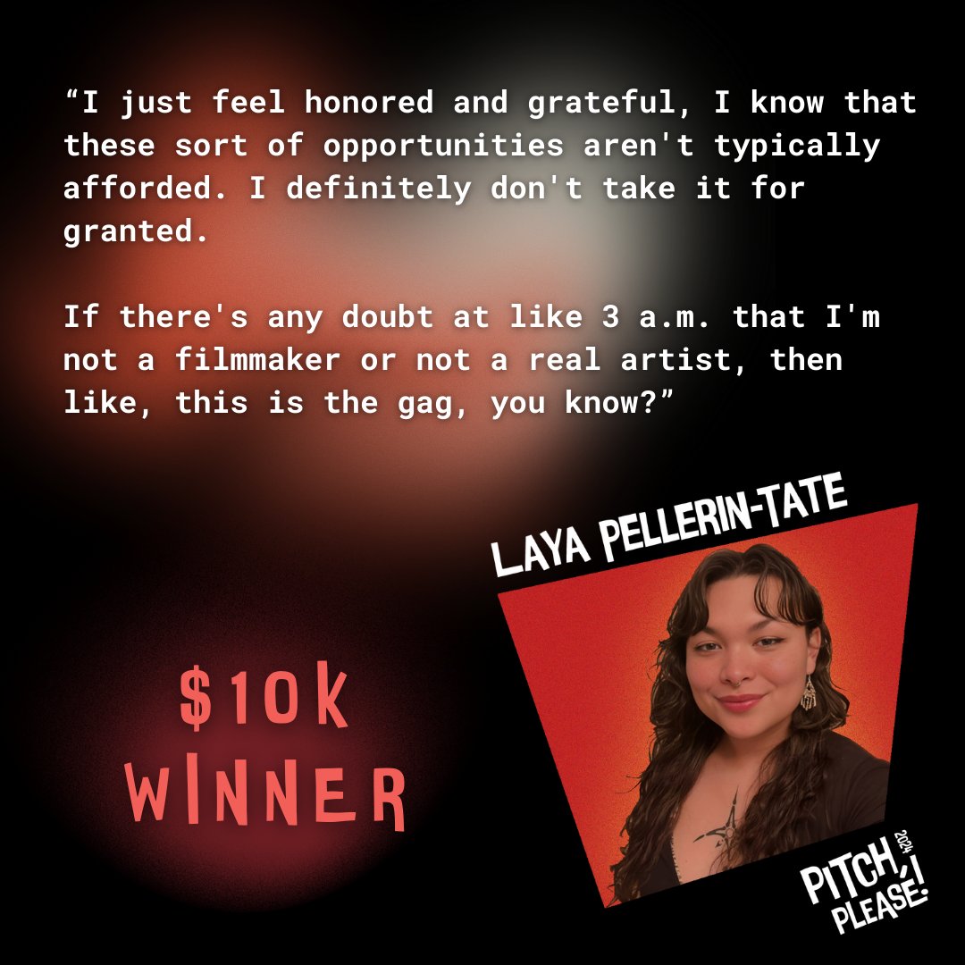 weareotv's tweet photo. Let's hear from our $10k Pitch, Please winner, Laya Pellerin-Tate @badbvssy!
What does mean for Laya and her #OTVFellows project, "Not Like Other Vampires"?
Watch how it all went down! #PitchPlease! is now streaming on the #OTVAPP - Download on Apple, Android, Roku, or FireTV https://t.co/uWnka3svbN