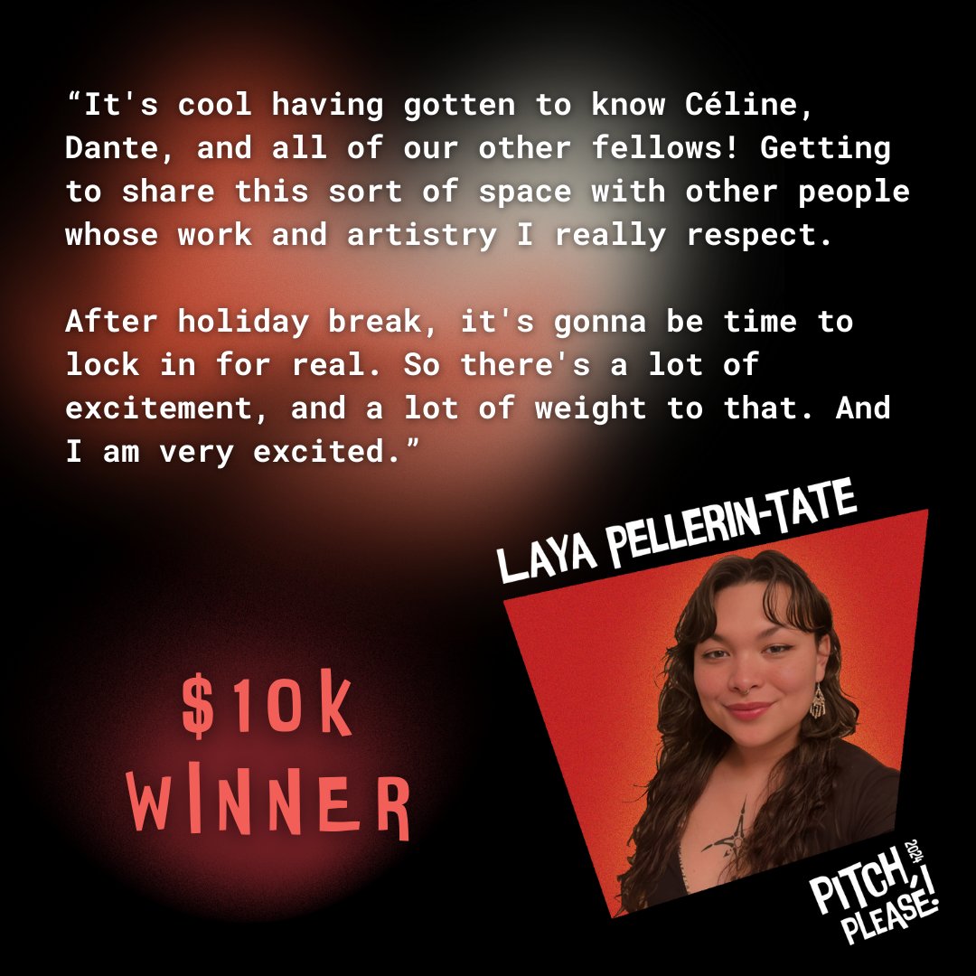 weareotv's tweet photo. Let's hear from our $10k Pitch, Please winner, Laya Pellerin-Tate @badbvssy!
What does mean for Laya and her #OTVFellows project, "Not Like Other Vampires"?
Watch how it all went down! #PitchPlease! is now streaming on the #OTVAPP - Download on Apple, Android, Roku, or FireTV https://t.co/uWnka3svbN
