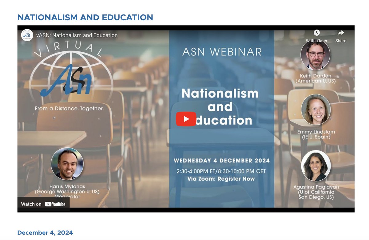ASN_Org's tweet photo. #vASN: Did you miss our webinar on #nationalism and #education yesterday? Don't despair - it is on the website! https://t.co/L1tz0uhoej https://t.co/BAu7k74JKI