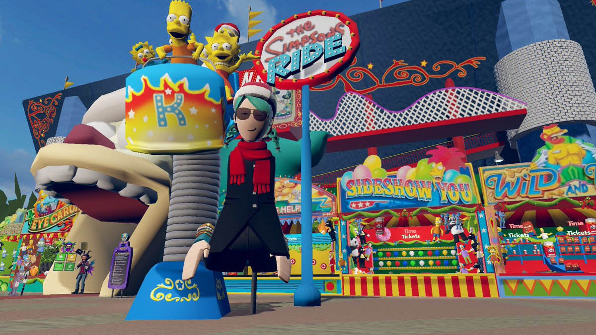 TarapeuticVR's tweet photo. Lucifer Arts made an AMAZING map - it's a recreation of the entire Simpsons Ride from Universal Studios! I love it! Doesn't even feel like Rec Room! It's called ^The_Simpsons-Ride #recroom #simpsons #simpsonsride #universalstudios #vr https://t.co/h3rNkng6U0