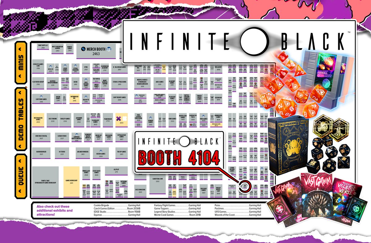 🎲 PAX Unplugged, Here We Come! 🎲 Will you be there? Come by and visit!

#PAXUnplugged #TabletopGaming #ElderDice #1UPDice #VastGrimm #InfiniteBlack
