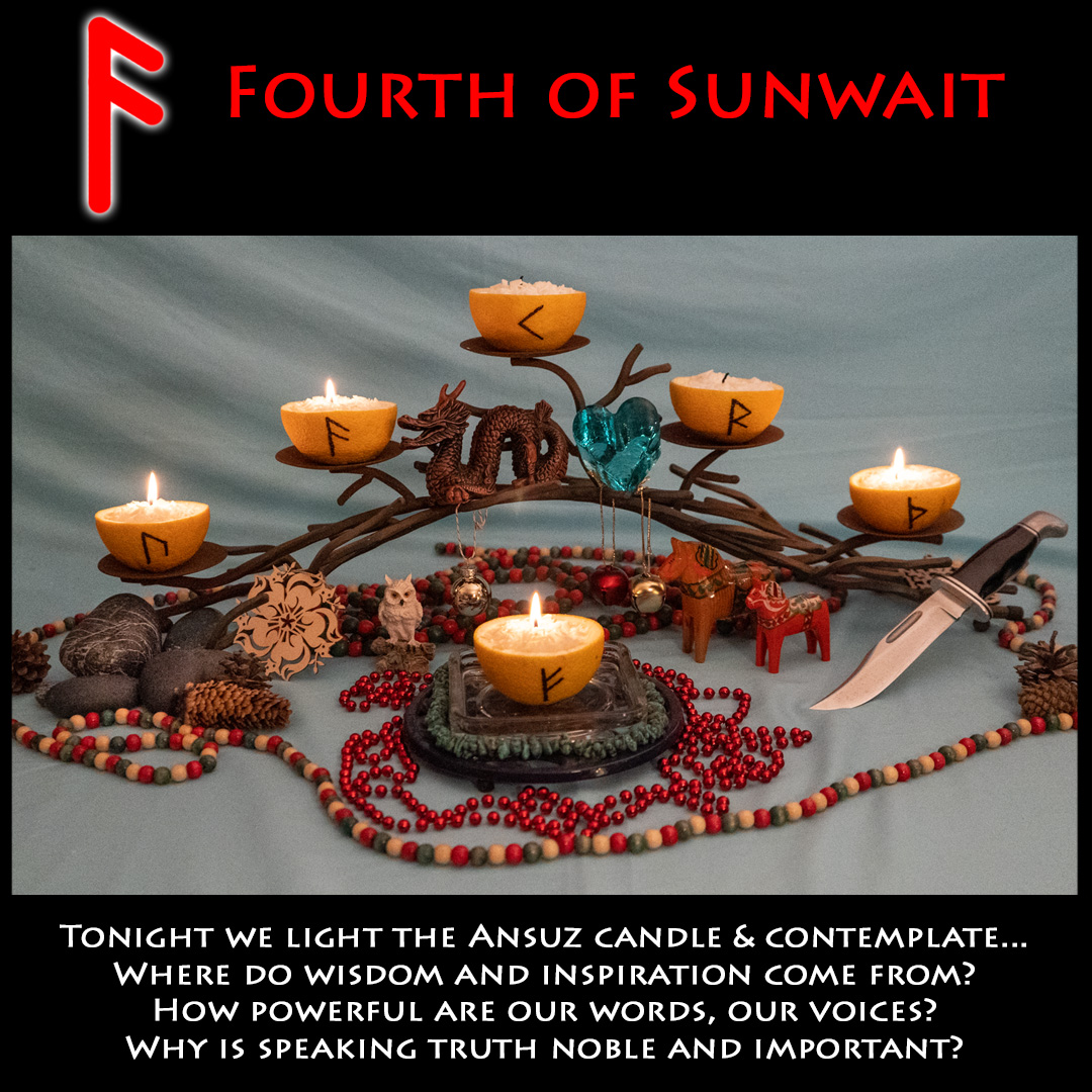 runequeen_rqefi's tweet photo. 4th of Sunwait. Tonight we light the Ansuz candle &amp; contemplate. Where do wisdom &amp; inspiration come from? How powerful are our words, our voices? Why is speaking truth noble &amp; important? Learn more here: https://t.co/vbYwVBZ2DI #sunwait #fehu #uruz #thurisaz #ansuz #raidho #kenaz https://t.co/SfPjqXDxWt