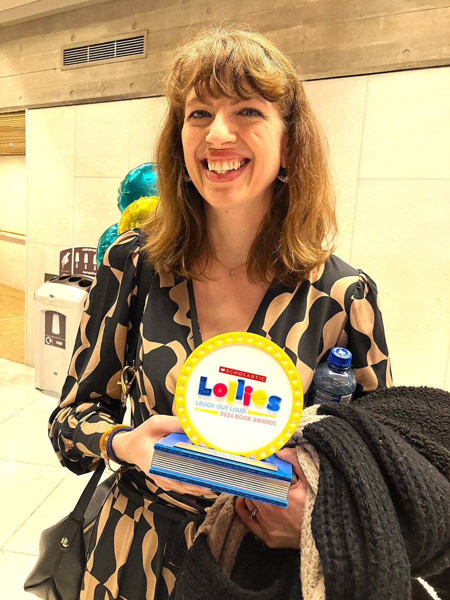 Catiewilkins's tweet photo. I won the Laugh Out Loud Teen Award for my book, ‘You’re Not The Boss of Me’ 🎉 Amazing ceremony hosted by @StephenMangan, full of children chanting ‘cartwheel!’ to try to goad the authors into gymnastics @NosyCrow @lolbookawards @scholasticuk #Lollies2024 https://t.co/gtW9biZ9IW
