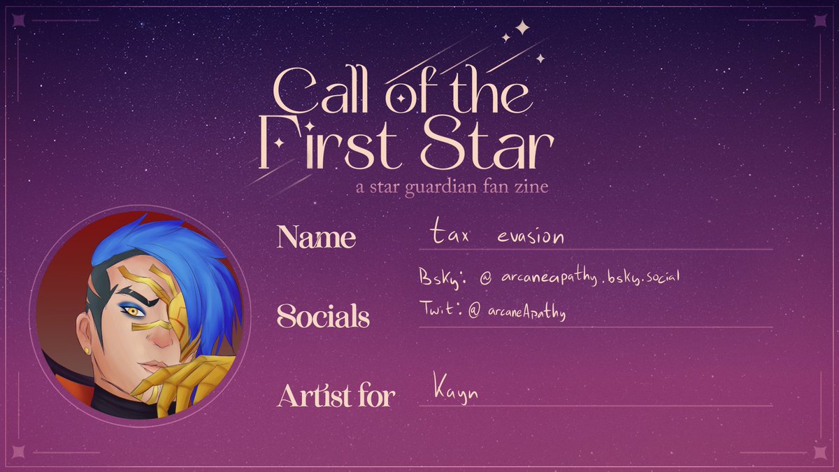 arcaneApathy's tweet image. happy to be part of the @FirstStarZine as one of kayn's artists!