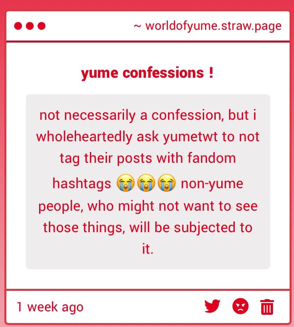 worldofyume's tweet photo. .ೃ࿐ 🦢 //
perhaps i’m not woke enough but, i don’t see the issue. i think it’s fine yk. the person who doesn’t like it can just mute, like everyone else does with things they don’t like https://t.co/1g43y13MTo