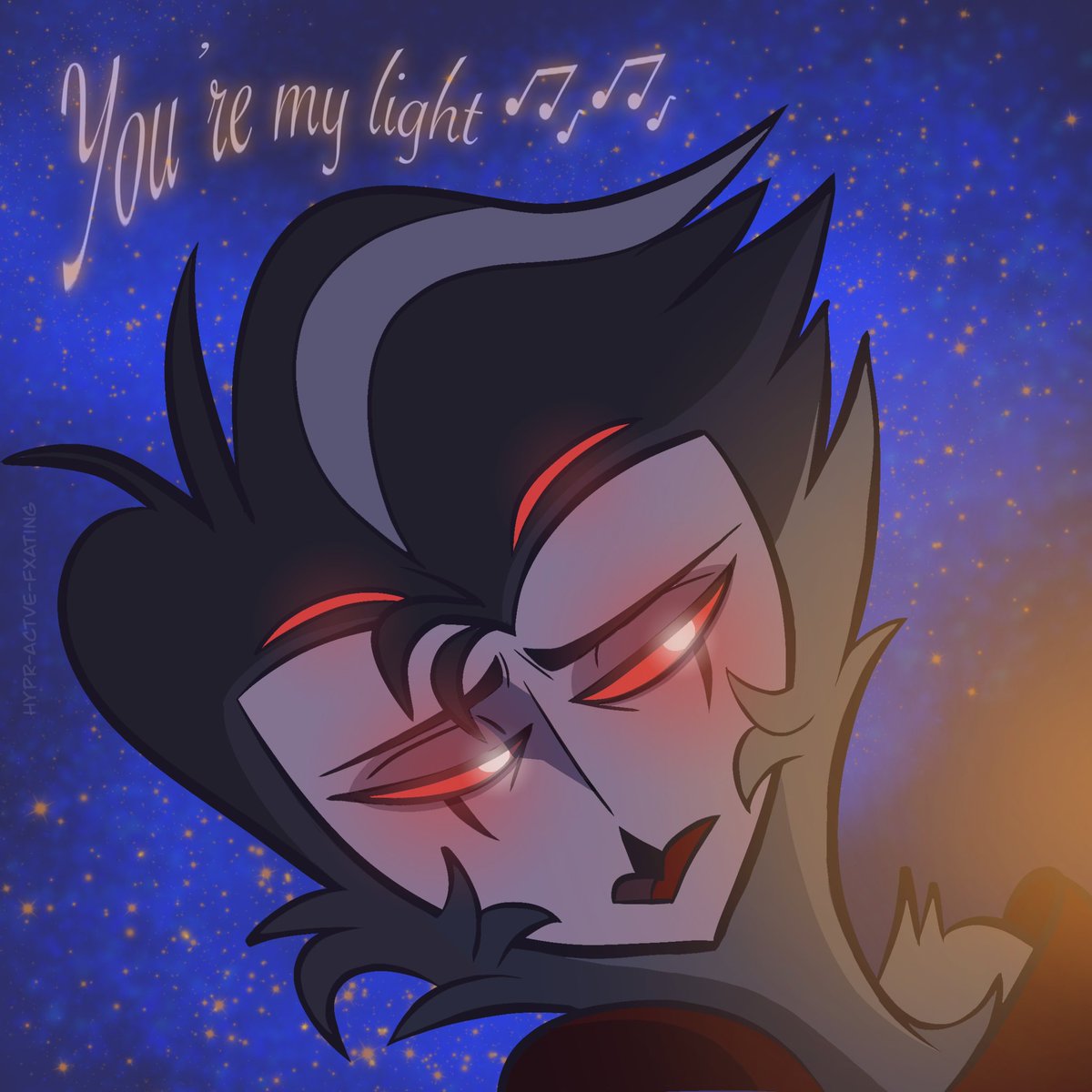 Wayward_af_16's tweet photo. Added more of a background, felt like it needed some stars ✨ He’s so glowy and sad 😩  #Stolas #Stolitz #Mastermind #HelluvaBoss #HelluvaBossFanart https://t.co/joFle6xSYp