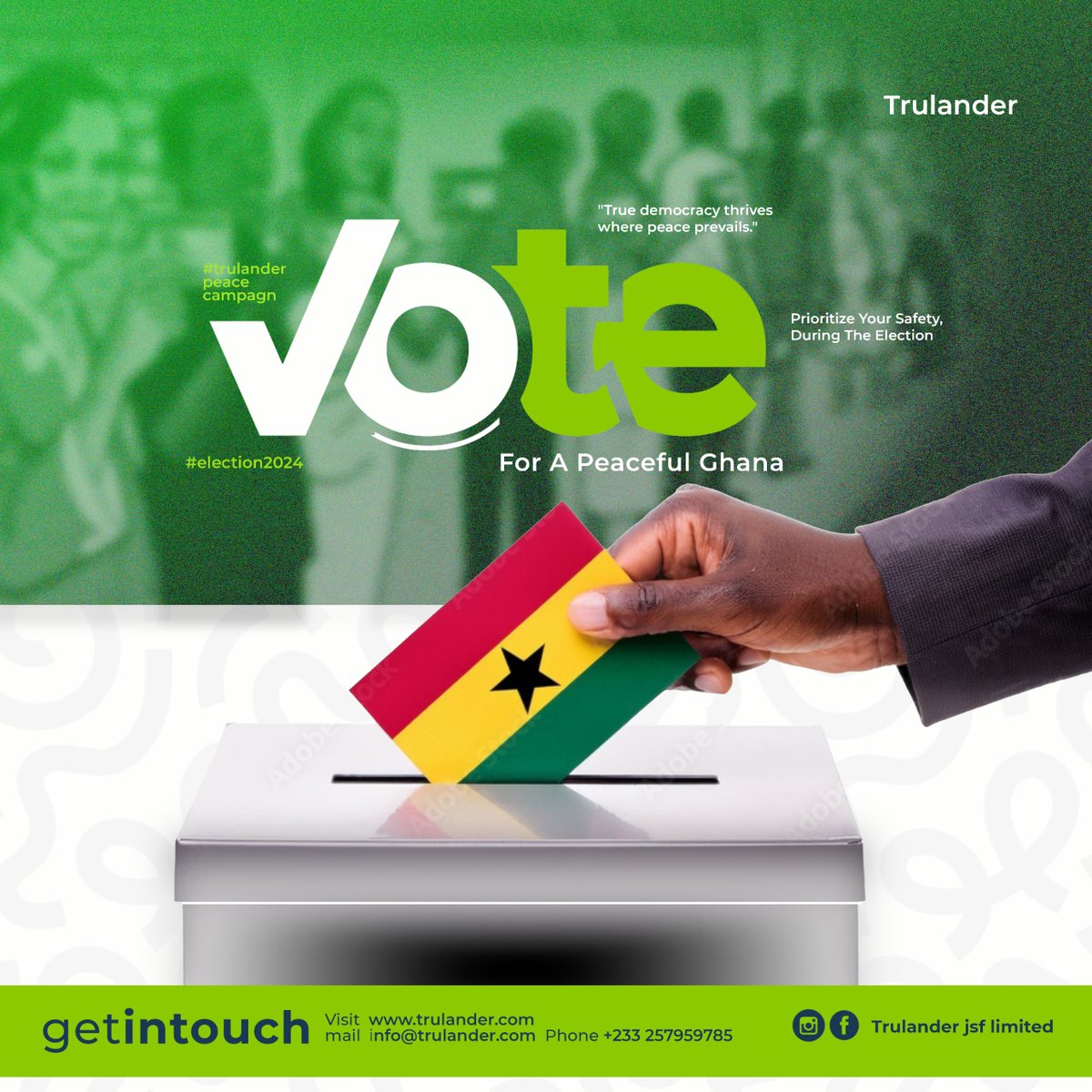 trlander_jsf's tweet photo. Let's unite for a peaceful #GhanaElections2024! Pledge to respect opinions, refrain from hate speech & promote tolerance. Share your thoughts & hopes for a brighter future! #PeaceAndUnity #GhanaFirst #ElectionPeace #わたしの宝物 #Election2024 #amici24 #SpotifyWrapped https://t.co/HG9v30W3wT