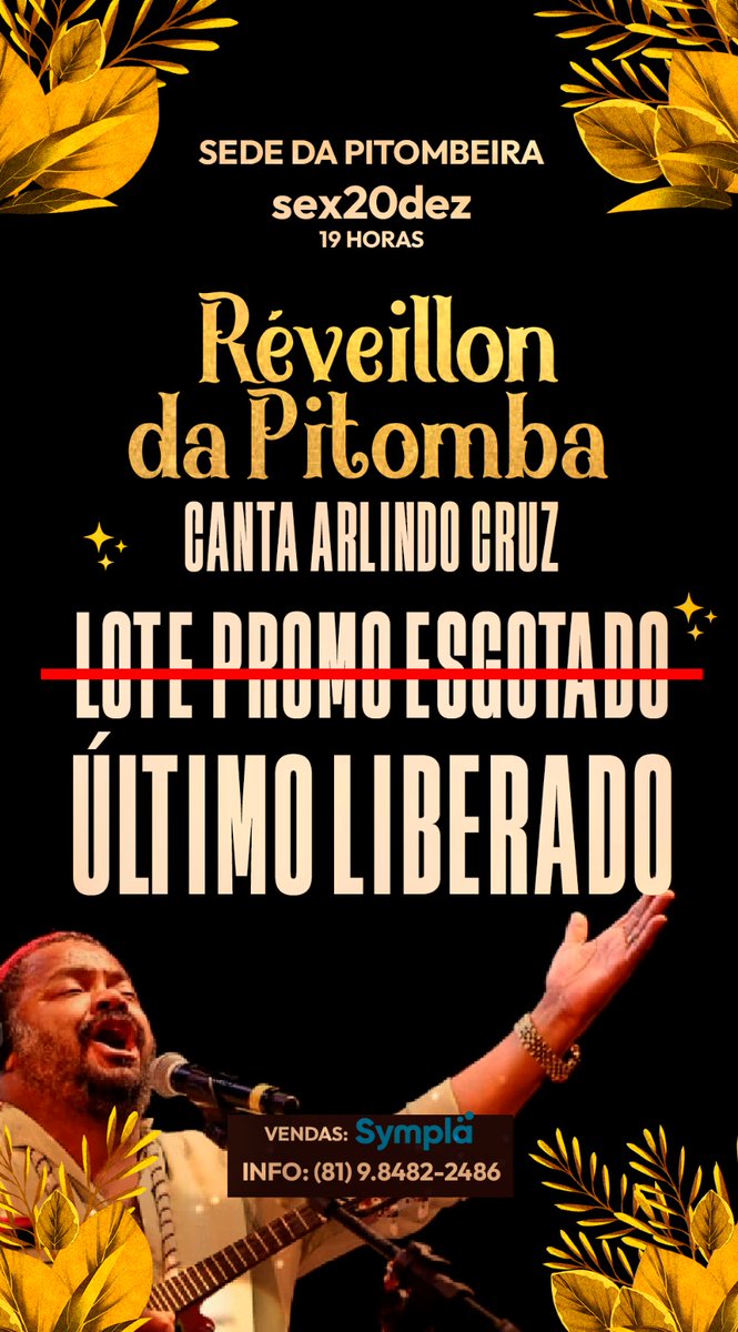 sambadapitomba's tweet image. Vcs arrasam muito, tu piscou e o lote promo esgotou . Corre que ainda dá tempo de garantir teu ingresso para o réveillon da Pitomba canta Arlindo Cruz, aqui a energia é diferente. 
#aquiedapitomba